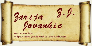 Zarija Jovankić vizit kartica